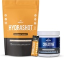 Hydration & Performance Bundle: 150g Micronized Creatine Monohydrate & Hydrashot Orange Electrolyte Hydration Powder (15 Servings) – senza zucchero, vegano e perfetto per la resistenza e il recupero
