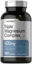 Horbäach Triple Magnesium Complex | 420 mg | 250 capsule | Formula Non OGM e Gluten Free Formula | Ossido di magnesio, Citrato e Supplemento dietetico Aspartate