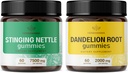 HERBAMAMAMA Sting Nettle and Dandelion Kit - Bundle di 7500 mg Sting Nettle Root & 2000 mg Dandelion Root Gummies - Vegan, Non-GMO, Gelatin-Free - 2 Pack
