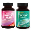 BioEmblem Vitamina D3 K2 (5000IU e 200mcg) e Multivitamina femminile