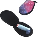 Cassa di viaggio inalatore,14.5cm di lunghezza PU Borsa di trasporto dura completa Asma caso di stoccaggio dell'inalatore