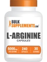 BulkSupplements.com L-Arginina Capsule - Arginina Supplemento, Nitric Oxide Supplement - Gluten Free, 8 Capsule per Serving (5000mg), 240 Count (Pack of 1)