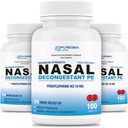 Puregen Labs Nasal Decongestant PE 3 Pack - 300 compresse Totale | Phenylephrine HCl 10 mg | Massima resistenza | Non Drowsy Nasal & Sinus Congestion Relief a causa di freddo o allergie