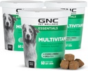 GNC Animali Essentials Cane Multivitamin Soft Chews, Salmon Oil Dog Supplemento in Bacon Flavor, Booster immunitario e pelle e cappotto Supporto Masticabile con Vitamine & Minerali, 60 Conte - 3 Confezione