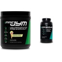 JYM Supplement Science Pre Jym Rainbow Sherbet 30 Serve & Omega JYM Fish Oil 2800mg 120 Softgels