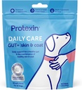 Protexin Daily Care Gut+ Skin & Coat | 60 Dog Chews, Salmone e Sweet Potato Flavor Dog Supplement | Probiotici per cani, Dog Postbiotics