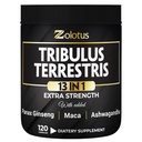 Zolotus 13in1 Tribulus Terrestris Capsule con Maca, Horny Goat Weed, Panax Ginseng, Saw Palmetto, Tongkat Ali, Shilajit & More - Energy, Stamina Supplemento per Uomo & Donne - 120 Conti