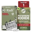 TerraNutri KI-RadiTM Potassium Iodide Tablets 65 mg – Integratore di iodio ad alta potenza per il supporto tiroide, Preparazione di emergenza – Supplemento di potassio in Foil-Foil Blister Seal – 20 compresse (1 pacchetto)