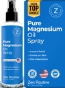 Pure Magnesium Oil Spray – 8oz (Single) – USP Grade – Olio di Magnesio per Piedi, Corpo, Muscoli e Gambe – Topical Magnesium Glycinate, Aceite de Magnesio, Organic Magnesium Chloride – Made in USA