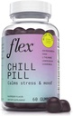 FLEX Chill Pill - Stress Relief - Balance - Aiuta a rilassarsi - Ashwagandha - L-teanina - GABA - camomilla - Lemon Balm - Berry Flavor - Vegan-Friendly - Gluten-Free - 60 Gummies (Chill Pill)