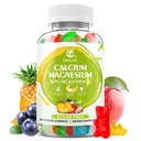 Supplemento di zinco di magnesio di calcio con vitamina D3, Gummie di calcio senza zucchero per gli uomini delle donne, Gummie di magnesio ad alta potenza per la salute del muscolo e del muscolo e immunitario, aromi misti - 60 conte