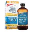 Percorso naturale Silver Wings Colloidal Silver 500ppm (2.500mcg) Supporto Immune Supplemento 16 fl. oz.
