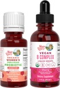 MaryRuth Organics Precision Probiotics for Women (Raspberry) & B Complex Drops (Cherry) | USDA Organic, Clean Label Project Verified® | Vitamine per Gut Health & Immunity | Vegan, Non OGM, Gluten Free