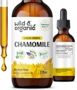 Tintura di camomilla selvatica e biologica - Integratore di camomilla rilassante e rilassante - Gocce di estratto di fiore liquido - Vegan, Zucchero & Alcol-Free - 2 fl oz