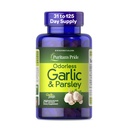 Pride Preimum Odorless Garlic 5 mg (500 mg equivalent) & Parsley, Integratore alimentare tradizionale per la salute del cuore, la circolazione e il supporto del flusso sanguigno, 250 Softgel a rilascio rapido