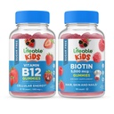 Vitamina B12 Bambini + Preciotica Fibra Bambini, Gummies Bundle - Grande Degustazione, Integratore di Vitamina, Senza Glutine, OGM Libero, Gomma Chewable