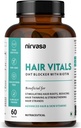 Hair Vitals DHT Blocker con Biotin Tablets con Beta-Sitosterol & Sting Nettle Root Extract | Vitamine per capelli per uomini e donne - 60 compresse
