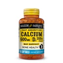 MASON Calcium ad assorbimento rapido NATURAL con vitamina D3 - rafforza la funzione muscolare, supporta le ossa sane e la salute generale, 60 Softgels
