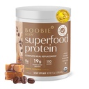 Boobie Corpo Superfood Proteina Gravidanza e Postpartum Meal Sostituzione Shake, Caffè Caramel Flavor | 19g Protein | Sicuro per Lattazione & maternità | Organico, Vegan, Zucchero Zero, 1 Tub (20 Serve)