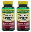 Spring Valley Stndr curcuma curcuma complesso capsule di integratori alimentari, 500 mg, 90 Conte Bottiglia, 2 Pack