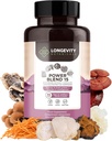 Supplemento (90) | Complesso di estratti ad alta resistenza | Con Lions Mane, Tail Turchia, Cordyceps, Reishi, Chaga & Tremella | 20% Beta-D Glucans | Supporto per immunità e vitalità