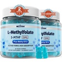 L-metilfolato 15mg & Methyl B12 Gummies, Methylated B1, B2, B6 Multivitaminici - Attivo 5-MTHF & Alto assorbimento - Supporta MTHFR Gene, Cognizione, Livelli di Homocysteine, Metabolismo di Folate, Vegan, 120 Cts