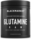 Glutamina RAW BLACKMARKET - Miscela di bevanda della polvere di allenamento per uomini e donne, migliorare il recupero e ridurre la durezza muscolare, aumentare la memoria, messa a fuoco, concentrazione, 300 grammi