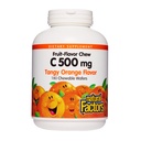 Fattori naturali, Vitamina C 500 mg per bambini masticabile, Supporta la salute immunitaria, le ossa, i denti e le gengive, l'arancia tanga, il contatore 180 (pacchetto di 1)