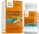 Terry Naturally CuraMed 100 mg Curcumin Complex - Integratore di curcumina di assorbimento potenziato con Turmerico - Integratore di supporto per la salute del cervello e del fegato - Integratore alimentare vegano - Tavole da 60 masticabili