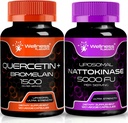 WELLNESS LABSRX Quercetin con Bromelain | Nattokinase Supplemento Capsule - 5000 FU - Enzimi da Pure Japanese Natto Extract