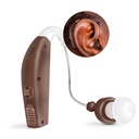 MSA 30X Dietro l'amplificatore audio dell'orecchio, amplifica il suono di 30 volte, leggero, virtualmente invisibile, volume confortevole, regolabile, carica veloce, marrone, 1ct