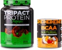 Polvere di proteina vegana TRIPACT, per frullati di proteine vegane, burro di arachidi di cioccolato (20 porzioni) BCAA naturale, polvere BCAA a base vegetale, aroma di cocco arancione (30 porzioni)