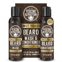 Viking Revolution Beard Wash and Beard Condizionatore per gli uomini con olio di Argan e olio di Jojoba - Cuscinetto Ammorbidente e rinforzante Cuscinetto Cura Shampoo e Condizionatore con olio di barba (5oz, tabacco dolce)