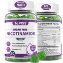 Zucchero Gratuito Nicotinamide 500mg Gummies, (Nacina Gratuita) Vitamina B3 Niacinamide Supplemento per Metabolismo e Riparazione di Energia Cellulare, Vitalità, Invecchiamento sano, Sapore di mirtillo, Facile da cucire, 120 Ct