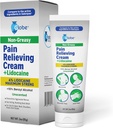 Globe Pain Relieving Cream Plus 4% lidocaina, massima resistenza Numbing Relief, Fast Acting Terapia Topica per dolori muscolari, Dolore congiunto, Backache, Dolore collo, Soreness, Sprains & Spasms, Non profumato, 3oz