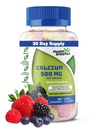 Calcium 500mg con vitamina D3 1000 IU Gummies | Supplemento dietetico giornaliero | Forza di ossa, crescita, denti | per adulti, adolescenti, bambini | Grande gusto naturale di vitamina di aroma di bacche