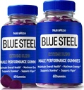 (2 Pack) Gummie in acciaio blu per gli uomini, Nutrizione quotidiana per aumentare la fiducia e la salute generale, Tutti i supplementi naturali per sostenere le prestazioni del picco, pancia maschile ufficiale, BlueSteel Recensioni (120 Gummies)