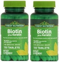 Migliore nutrizione Biotin Plus Keratin - 10.000 mcg - 300 Count - 2 Pack