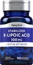Piping Rock Stabilized R-Lipoic Acid 100mg | 90 Capsule | con Biotin Optimizer | Non OGM, Gluten Free Supplement