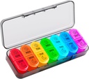 Organizzatore di pillole di Betife AM PM 7 giorno, organizzatore settimanale di pillole 2 volte al giorno, scatola giornaliera di pillole AM PM, custodia di medicina di viaggio portatile, contenitore di pillola di giorno e notte per il farmaco, vitamina o supplemento (nero)