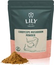 LILY OF THE VALLEY Cordyceps Mushroom Powder Superfood for Sports Performance - Performance Mushroom Extract with Organic Militaris - Vegan & Gluten-Free - Confezionato in Pouch Resealable (8oz, 226g)
