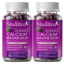 Calcium Magnesio Zinc Gummies con alto assorbimento Magnesio Glycinate 200mg, Potassium -Plant Calcium Supplement w/ D3 & Sea Moss for Bone, Muscoli, Calma Mood & Sleep Support- Bambini & adulti (2 Pack)