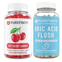 PUREFINITY Uric Acid Flush & Cleanse Capsule + Gummie di Ciliegia di Tart