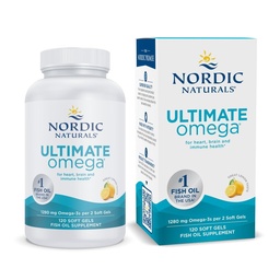 Nordic Naturals Ultimate Omega, Limone Flavor - 120 Gel Morbidi - 1280 mg Omega-3 - Integratore di olio di pesce ad alta potenza con EPA & DHA - promuove la salute del cervello e del cuore - Non-GMO - 60 Serve