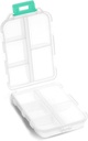 Casella di pedaggio - Supplementi portatili scatola del contenitore di Tablet con 10 scomparti - Medicina capsula dell'organizzatore pieghevole della vitamina dell'organizzatore di stoccaggio del supporto per il viaggio Pocket Purse - Bianco chiaro