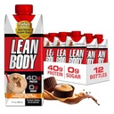 Lean Body Ready-to-Drink Protein Shake, 40g Protein, Whey Blend, 0 Sugar, Gluten Free, 22 Vitamine & Minerali, (Cartone riciclabile & Lid - Confezione da 12) LABRADA (Chocolate Peanut Butter)