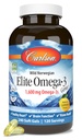 Carlson Elite Omega-3 Gems, 1600 mg Omega-3 con EPA & DHA, Limone Flavor, 240 Softgels – Wild-Caught Norwegian Fish Oil, Sostenibilmente Source