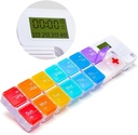 Organizzatore di pillole di medicina di 7 giorni, 4 allarmi del reminder, suono rumoroso, 14 grandi scomparti, grande schermo, Moisture-Proof, Travel Weekly/Daily Pill Box/Organizer/Case/Container/Dispenser, AM/PM 2 volte al giorno
