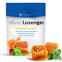 Destinazioni Argento con Miele Manuka Organico e Vitamina C - All-Natural Nano Argento 45-50mcg di 60 PPM Gocce minerali Colloidali d'argento per sostenere Immune System, Soothe, Cool Cough & Throat, 24-Lozenges