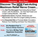 Crema Nerve Relief per Neuropatia - Crema Premium Nerve 3X Azione per Rilievo mirato e Nerve Comfort - Forza massima con 4% Mentolo, Arnica, MSM per Piedi Gambe & Back - 2 Oz